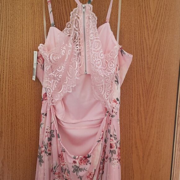 NWT No Boundaries Summer Pink Floral Dress Sz XL (15-17) Midi - Long In Back - Picture 4 of 9